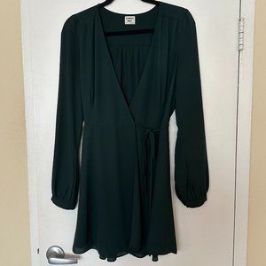 Sunday Best (Aritzia) - Long Sleeve Green Wrap Dress - Size 6
